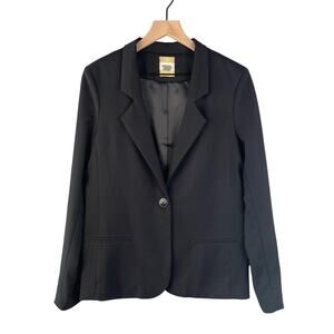 Fossil Blazer Womens Medium Black Relax Fit Causal Lightweight Soft OfficeWear